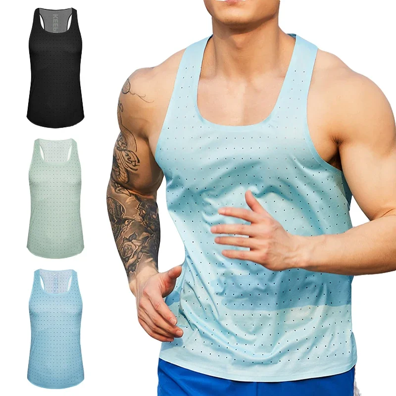 

80g Ultra Light Marathon Running Vest Men Fitness Tops Track and Field Quick Dry Sleeveless T-shirt Gym Crossfit Sport Singlets