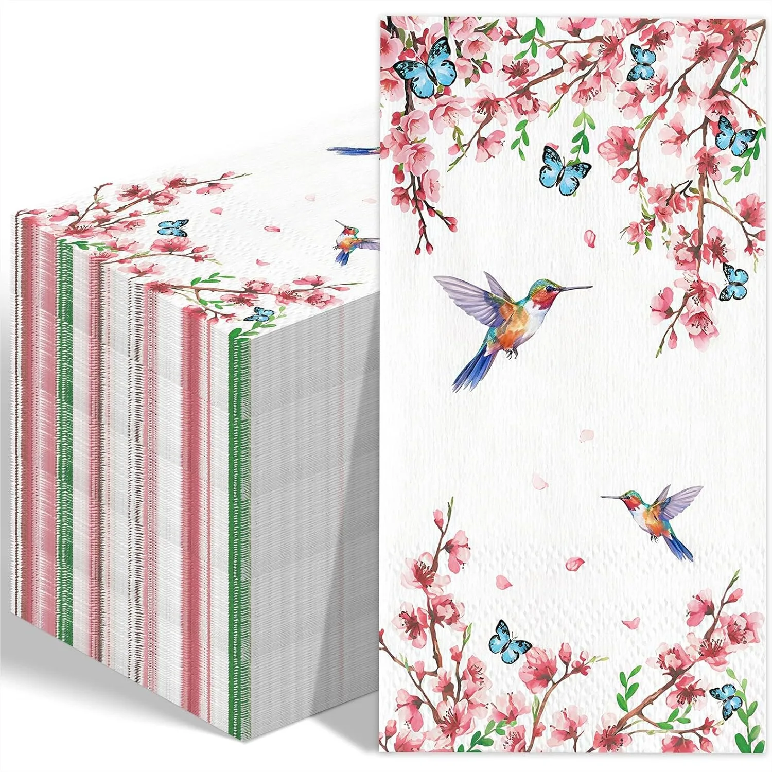

Disposable Bathroom Hand Towels 50 Pack, Butterfly Flower Bird Napkins for Party Supplies and Daily Use