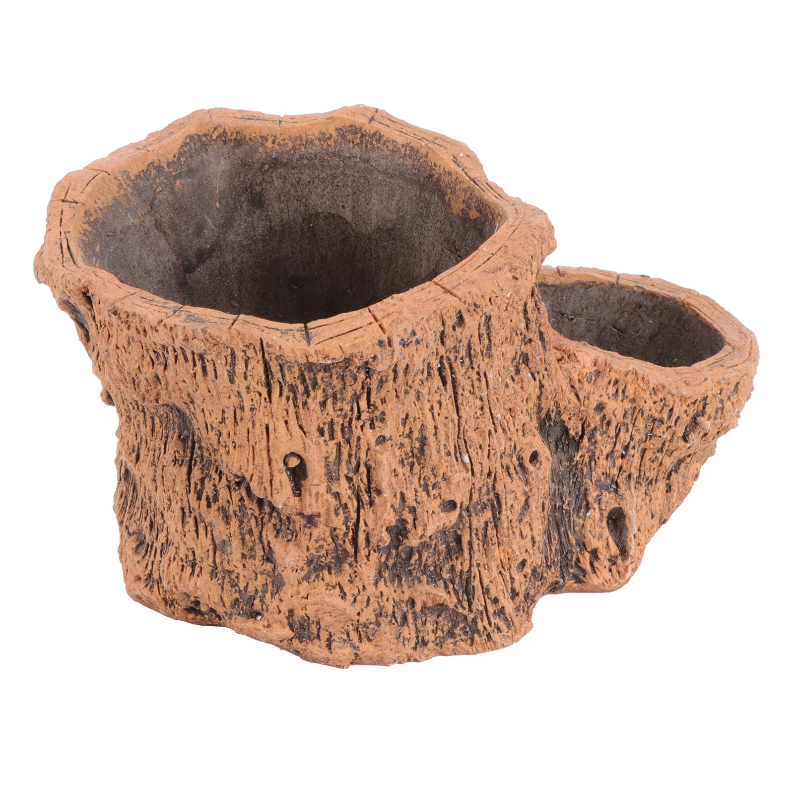 

1pc Imitation Wood Cement Planter with Holes for Succulents High Density Concrete Pots Retro Home Planter With Holes Decor