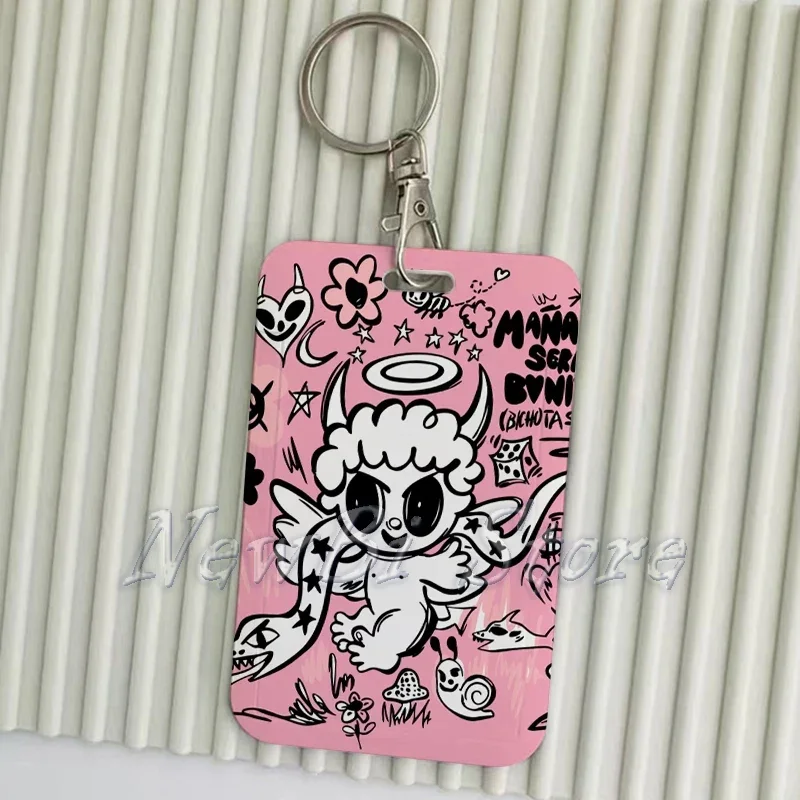 Pink KAROL G Keychain Card Holder Keychains MAÑANA SERÁ BONITO BICHOTA SEASON Holders Bank Bus ID Credit Cards Key Ring Chains