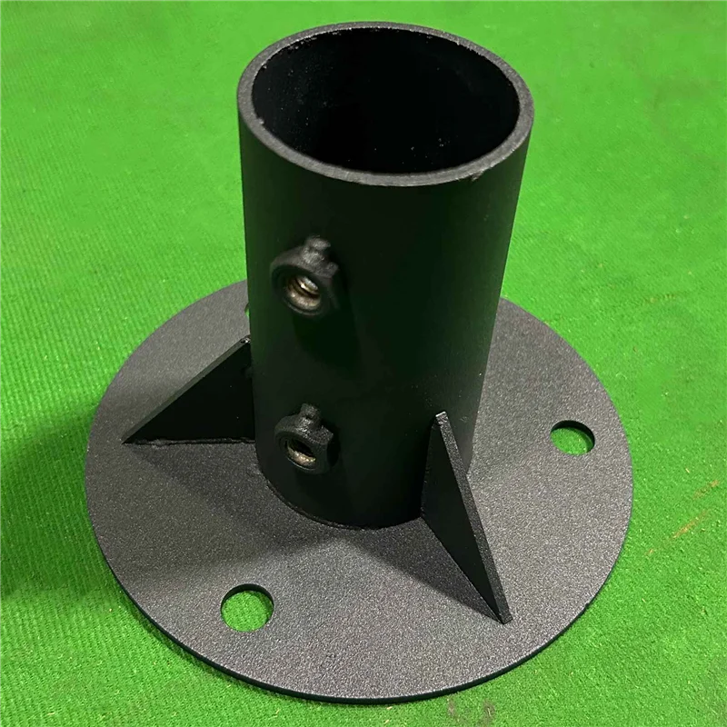 ABNM Rantai Link Pagar Tiang Lantai Flange Logam Rantai Link Pagar Kotak Surat Aksesoris 65Mm