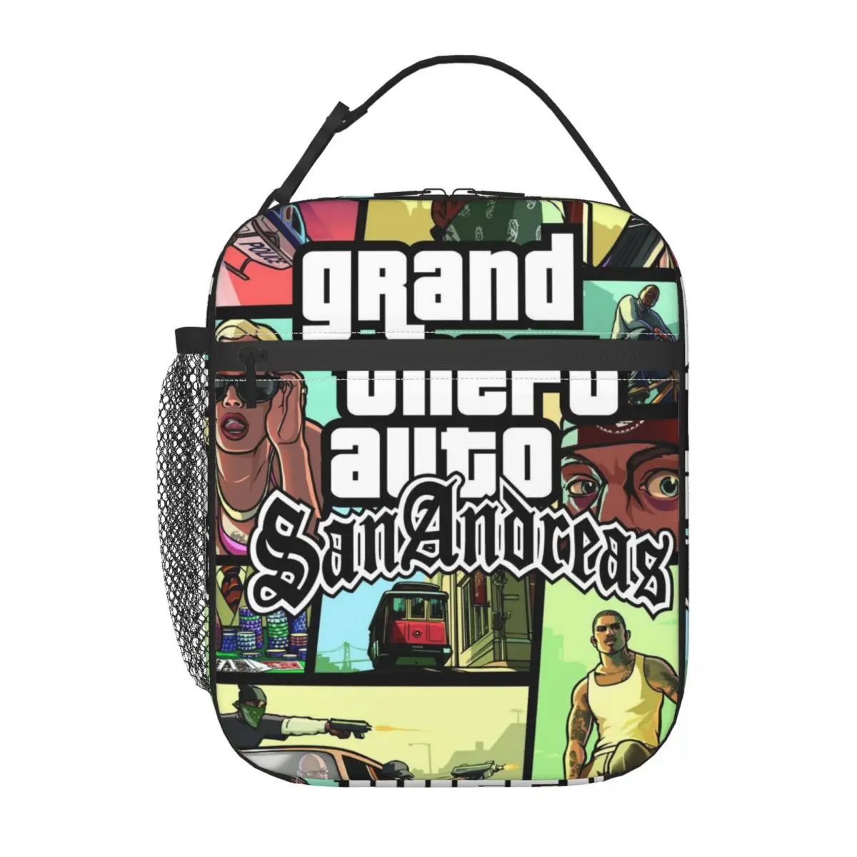 Grand Theft Auto San Andreas Insulated Lunch Bag for Camping Travel GTA Video Game Leakproof Cooler Thermal Bento Box Children