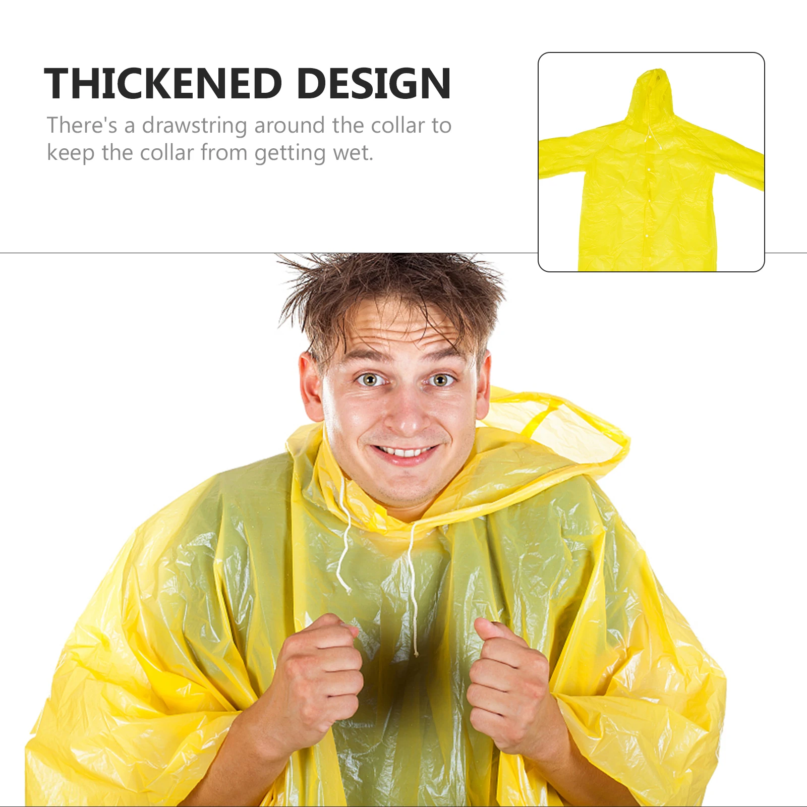 

Rainproof Jacket Women PEVA Poncho Adult Riding Hoodie Secure Moisture Resistance Safe Skin Friendly Drawstring Collar