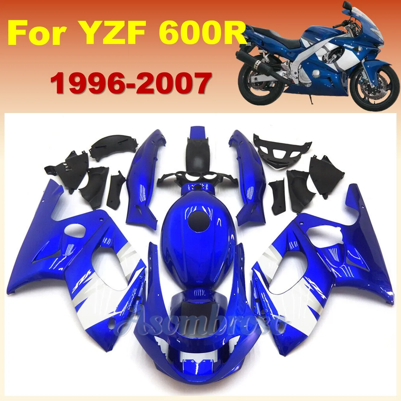 Fairing Kits for YAMAHA YZF 600R Thundercat YZF600R 1996 2000 2006 2002 2003 2007 2006 Fairings 96-07 Blue White Body Kits