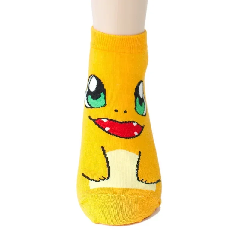 Calcetines de Pikachu para niños, medias de barco de malla de Pokemon, calcetines de algodón, figura de Anime de dibujos animados, calcetín fino para primavera y verano, regalos para niños Harajuku