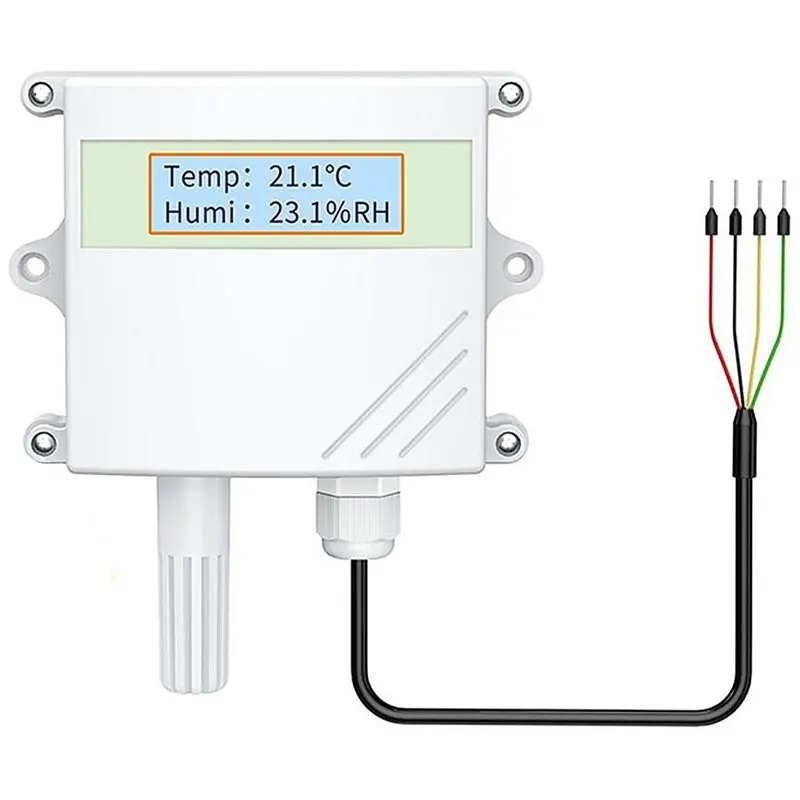 Super Deal -RS485 Communication Waterproof Transmitter SHT40 Probe LCD Display Temperature And Humidity Sensor Wall-Mounted Dete