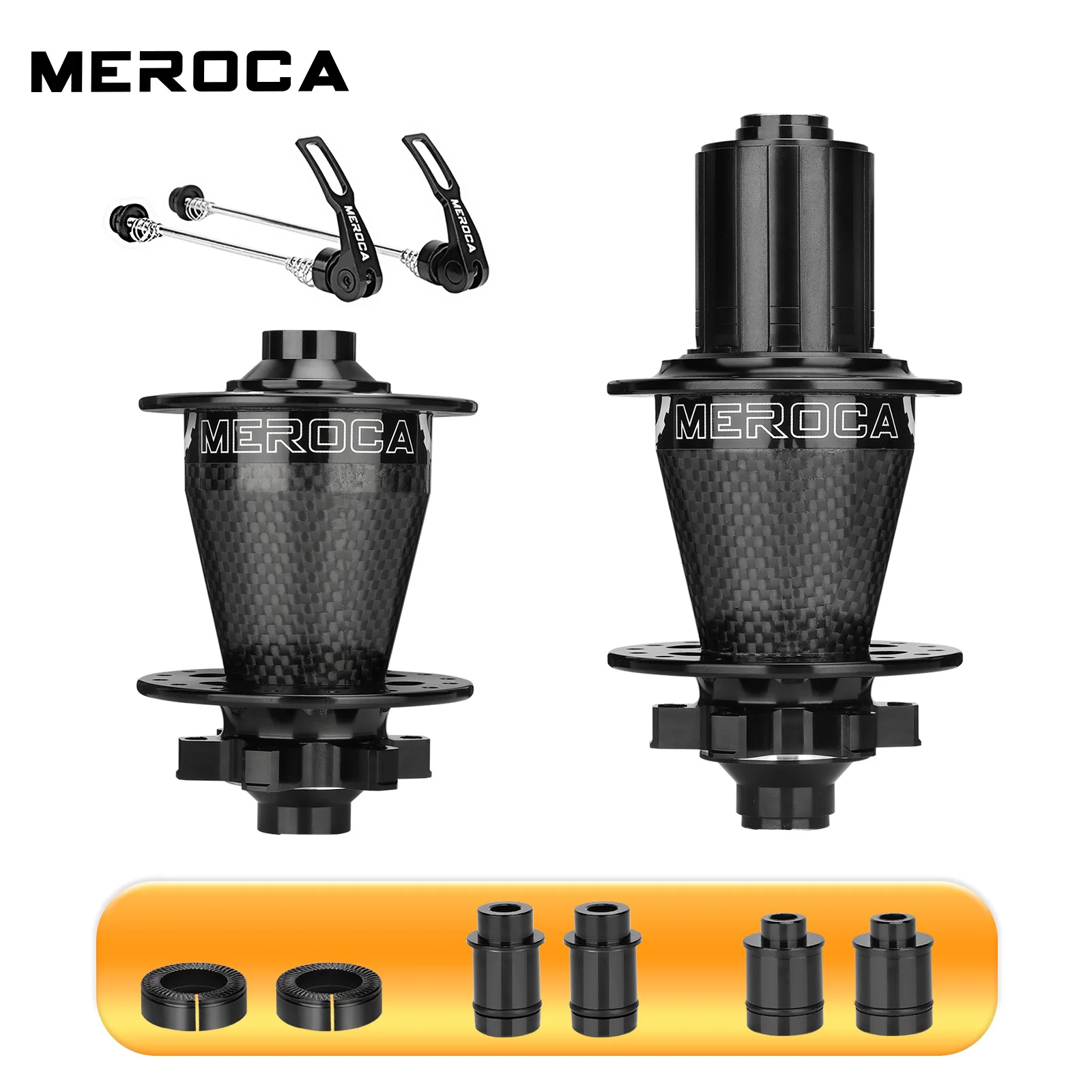 MEROCA Carbon Fiber Bicycle Hub 32 Holes With Barrel Shaft Quick Release Adapter 120 Sound 8/9/10/11 Speed Mountain Bike Hub