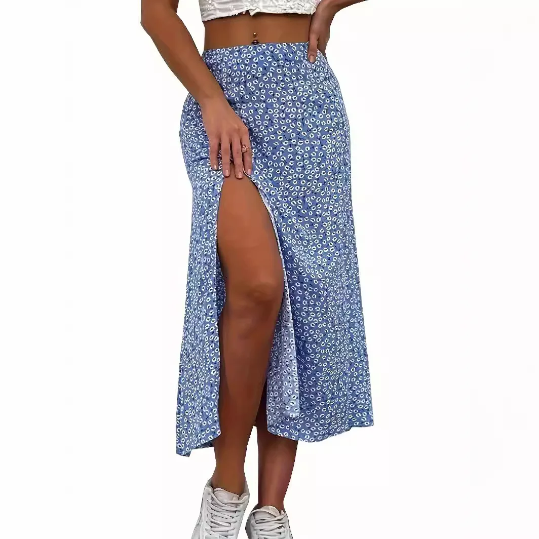 Women's New Split A-shaped Hip-wrapped Long Skirt Floral Long Skirt 2026 New Product Trend Street Fashion Slim Fit