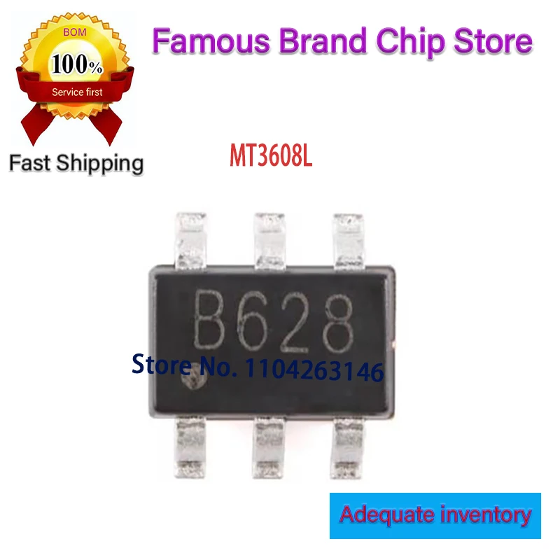 B628 8628 New and Original Chip IC MT3608L 3608 SOT23-6 SMD 10~1000PCS/lot