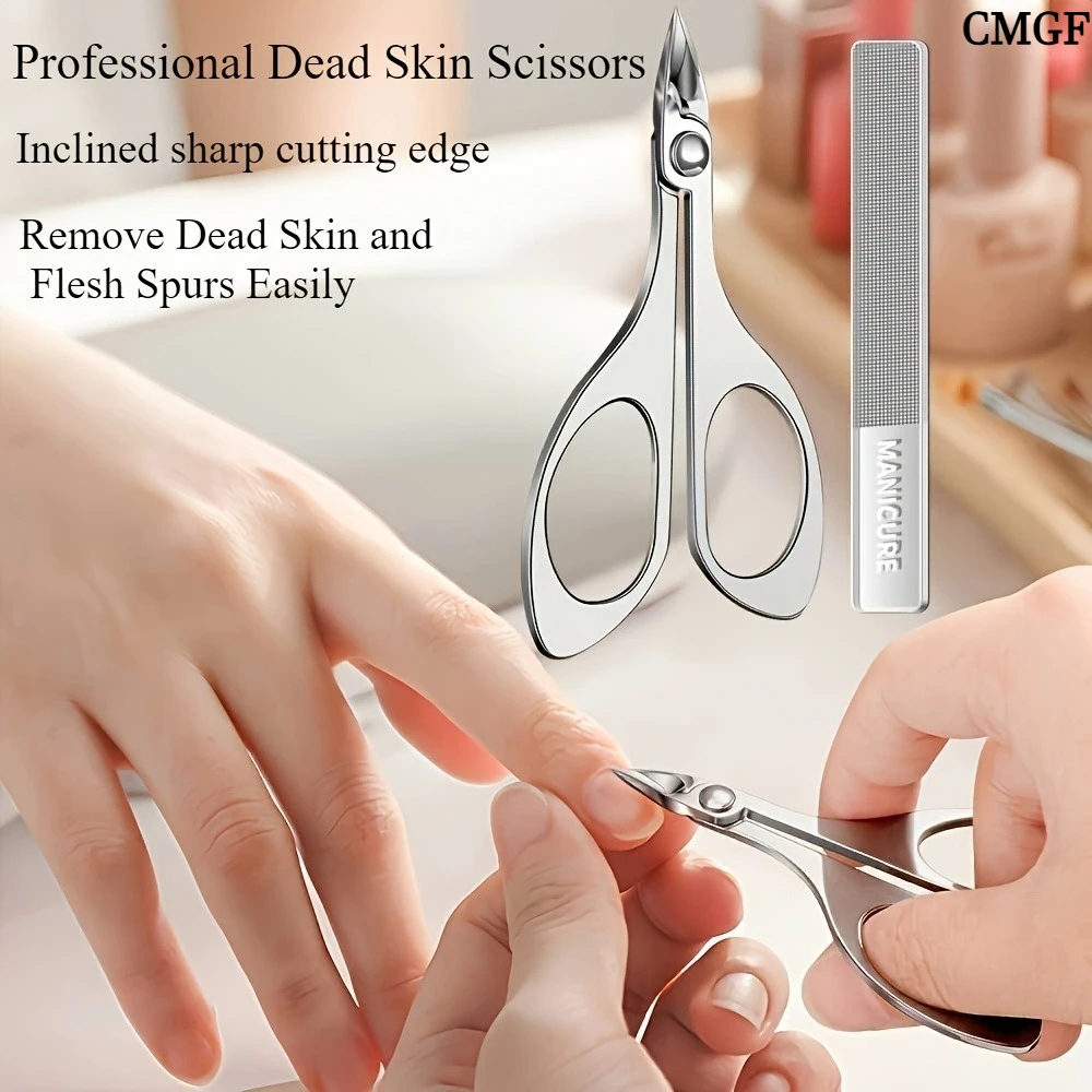 CMGF Professionelle Dead Cut Edelstahl-Schere, abgestorbene Haut, nahtloses Trimmen von eingewachsenem Haar, persönliches Hand- und Fußpflegewerkzeug