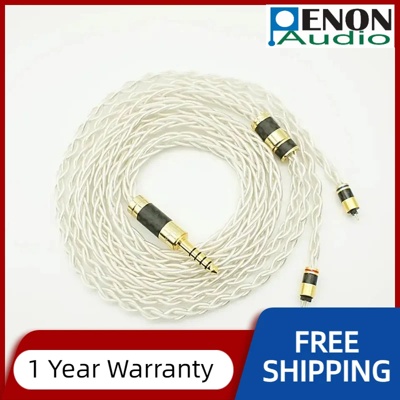 Penon ASOS+ 8 Shares Alloy copper Silver-plated & OCC Silver-plated Mixed HiFi Audiophile IEMs Cable with Purple Copper Plugs