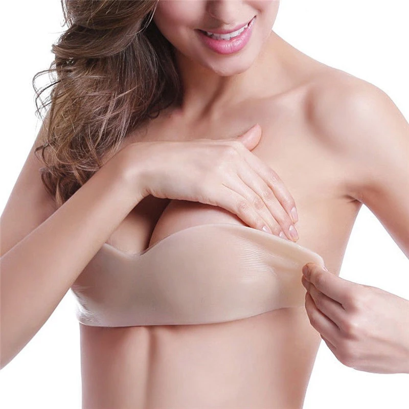 Invisible Push Up Bra Women Backless Strapless Seamless Bra Self Adhesive Silicone Reusable Sticky Breast Lift Up Bras Underwear