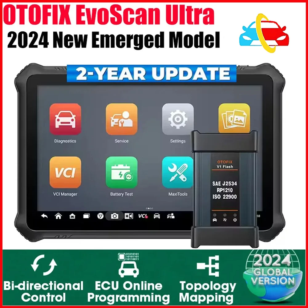 

OTOFIX EvoScan Ultra Car Diagnostic Scanner J2534 OEM ECU Programming Coding Scanner Tool 2 Years Free Update Topology Mapping