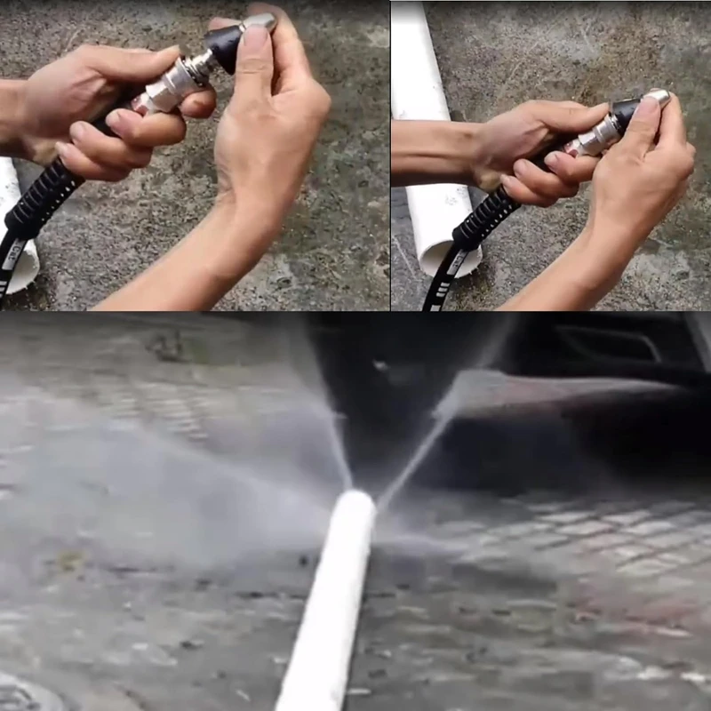 Sewer Cleaning Tool Pipe Unclogger Nozzle 1/4 Quick Connector Pressure Washer Sewer Jetter Nozzle for Drain Jetting Hose 5000PSI image 6