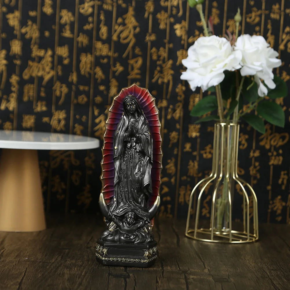 

1Pcs Religious Virgin Mary Resin Ornament Decoration Home Furnishing Adorn Mexico Virgin Mary Decor