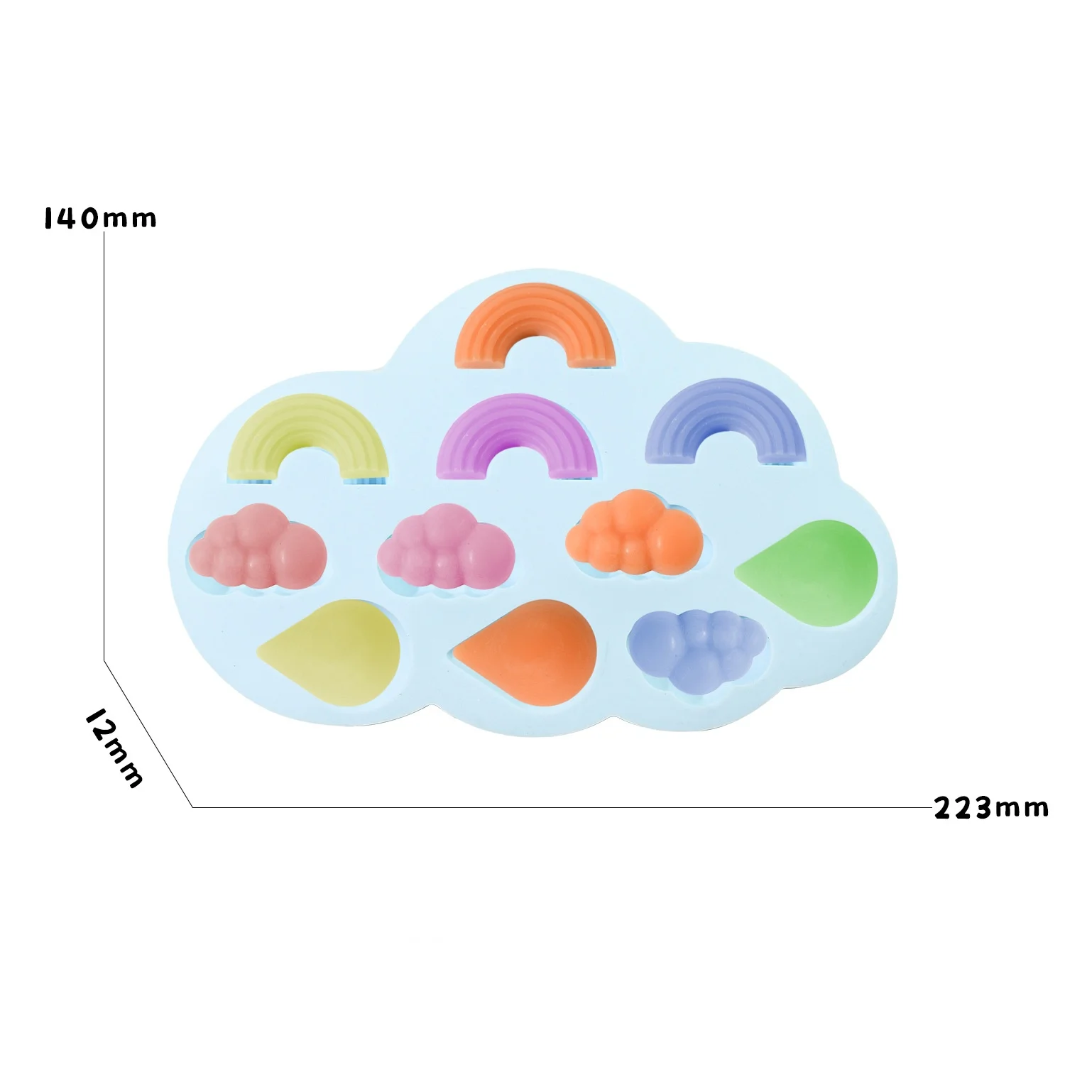 DIY-Harzform Regenbogenwolke Süßigkeiten Backen Kuchendekoration Squishy-Form