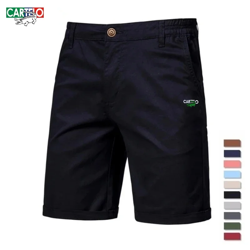 새로운 여름 남성 고품질 100% 코튼 캐주얼 반바지 세련되고 캐주얼하며 스포티하고 편안한 신축성 있는 허리 반바지