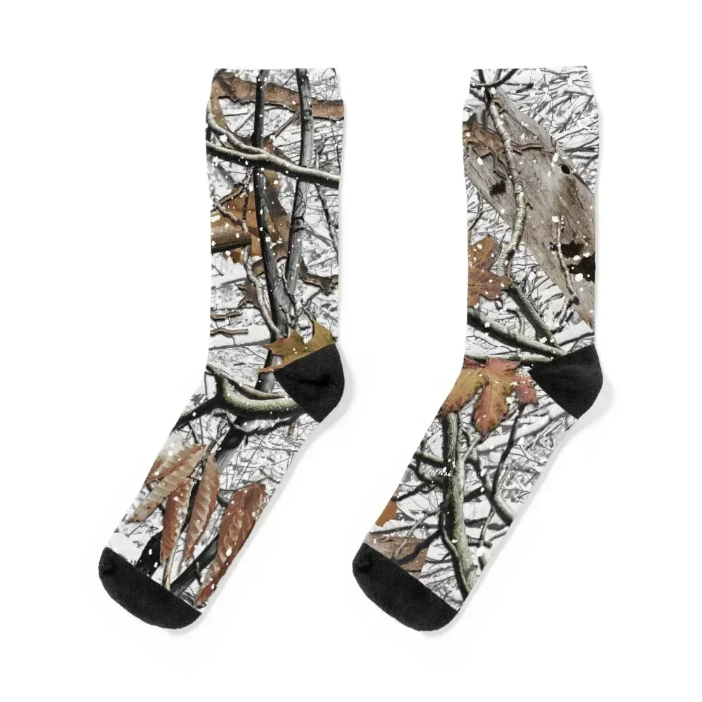 

Hunting Camouflage Snow Pattern 2 Socks winter thermal short gifts Woman Socks Men's