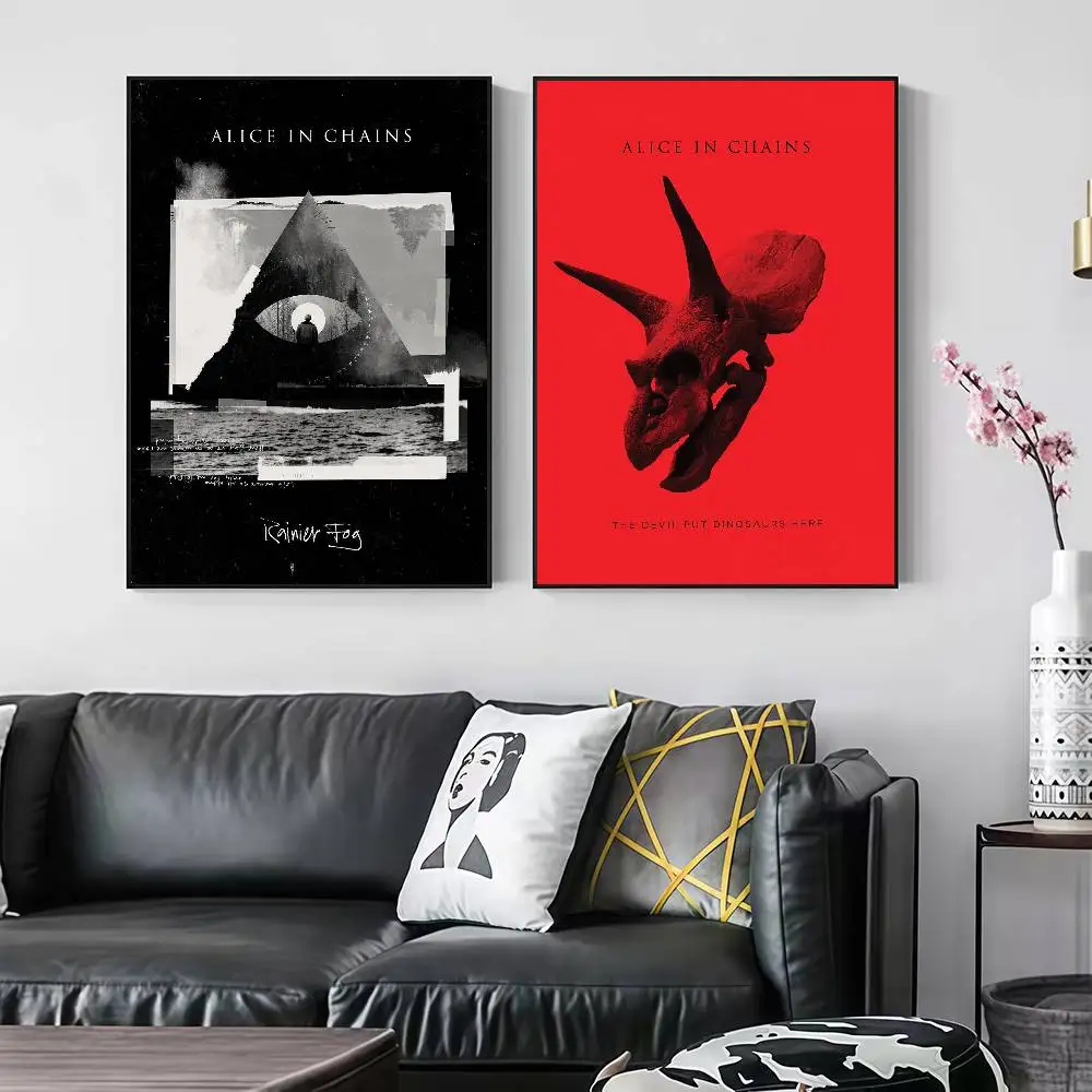 A-Alice In C-Chains Rainier Fog Peelable Self-adhesive Poster Stickers Are Suitable For Frameless Wall Decoration In A Room