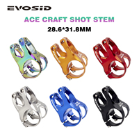 EVOSID 31.8 Short Stem MTB Bike Ultralight High-strength Handlebar Stem 100g CNC Aluminum 0 Degree Rise Mountain Bike Parts