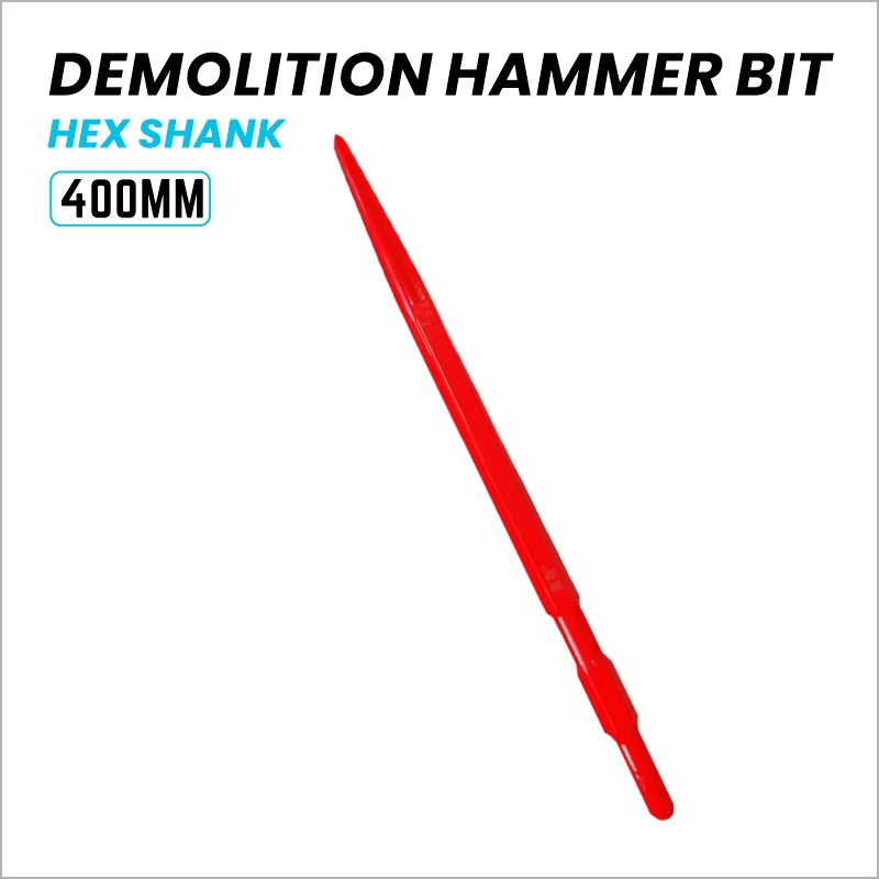 

400mm Length Demolition Hammer Bit with Hex Shank Sharp Pointed Chisel for Small Electric Pickaxe Demolition And Breaking Tasks