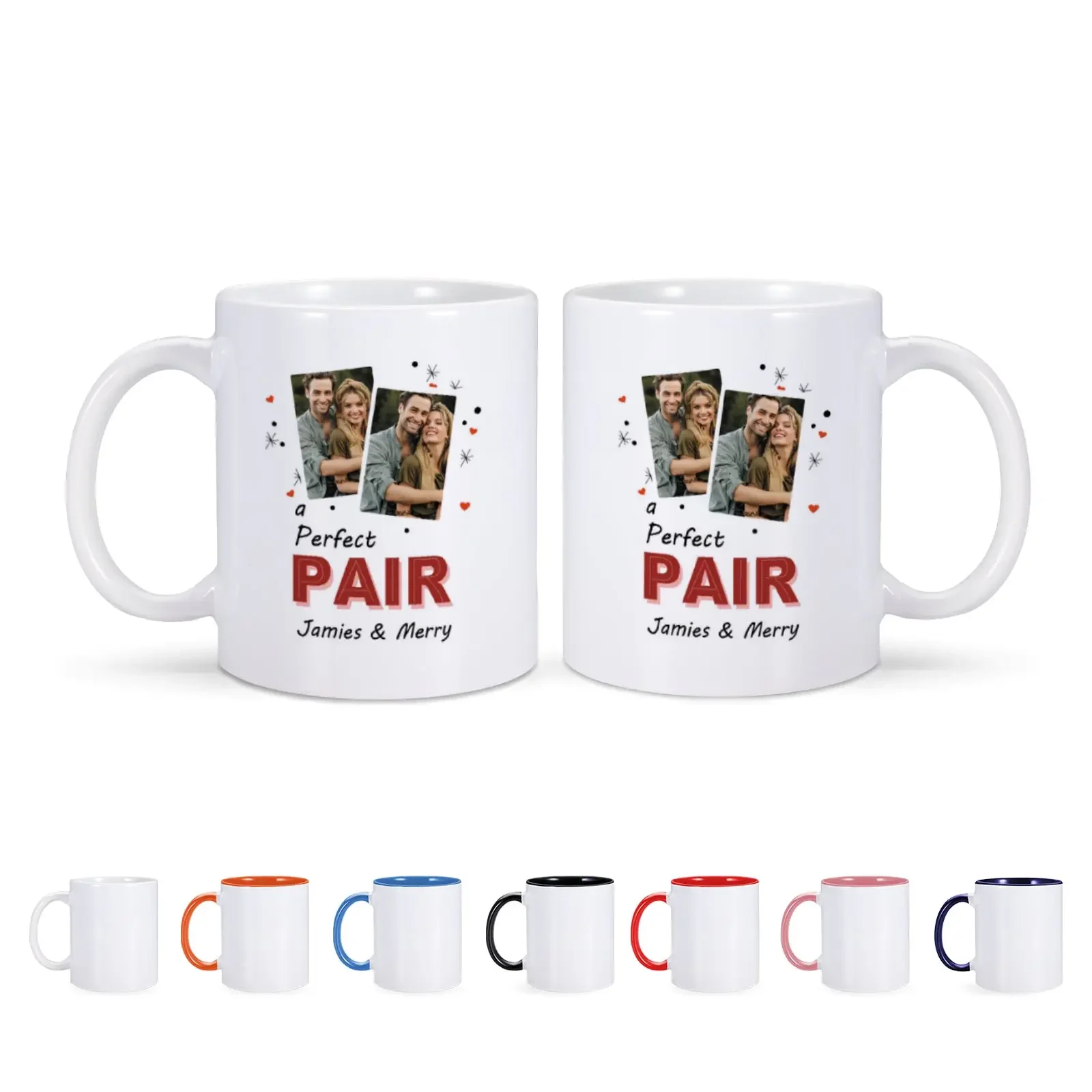 2pc/Set Coffee Mug Personalized Photo Gift for Girlfriend Boyfriend Husband Wife Coffee Mug Valentine's Day Gift Ceramic Mugs