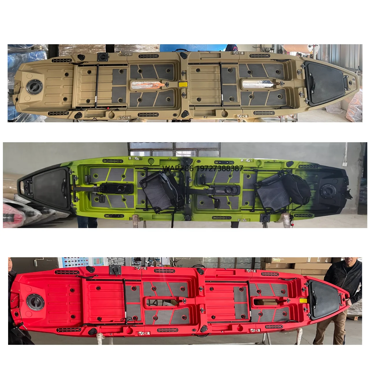 

2 or 3 Sections Detachable Pedal Fishing Kayak with Kayak Accessories Motorized Kayak