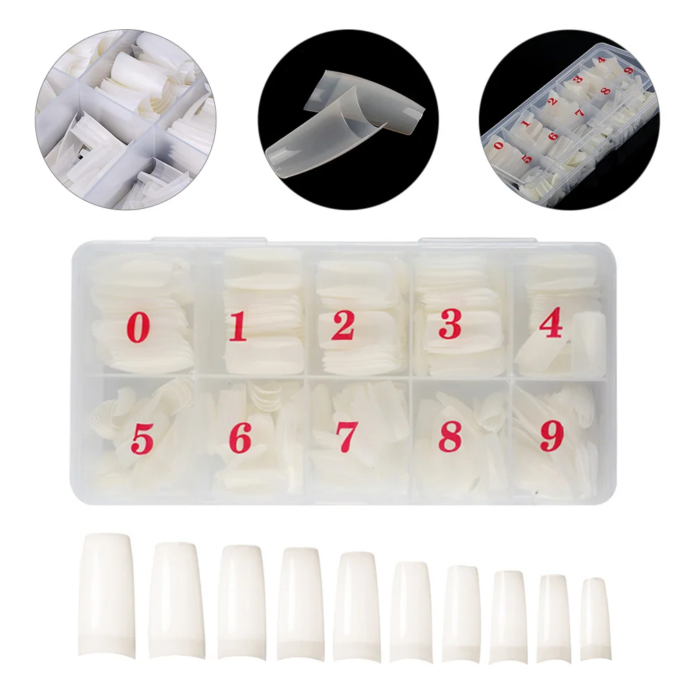 

500 Pcs Nail Box Short French Tip False Nails Press on Fake Glue Tips Full Cover