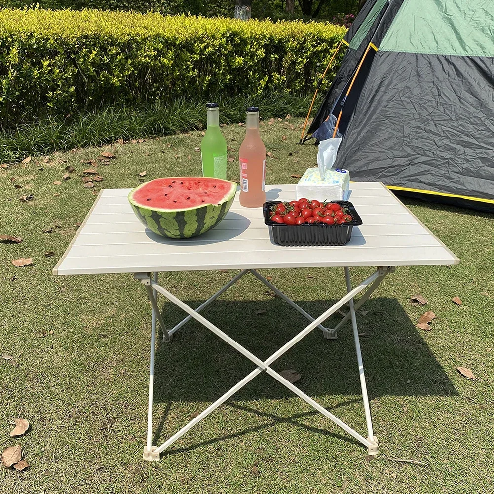 Outdoor Barbecue Picnic Hiking Table Aluminum Alloy Camping Foldable Dinner Desk Travel Adventure Camping Furnishings