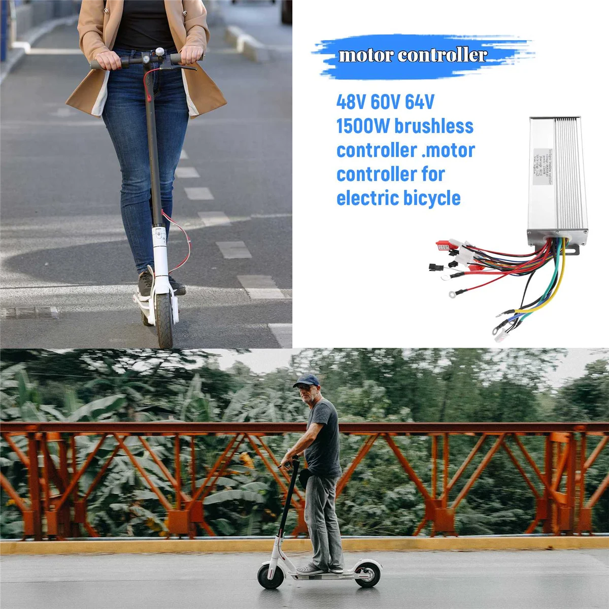 48V 60V 64V 1500W Brushless Controller/Ebike Controller/Bldc Motor Controller for Electric Bicycle/Scooter