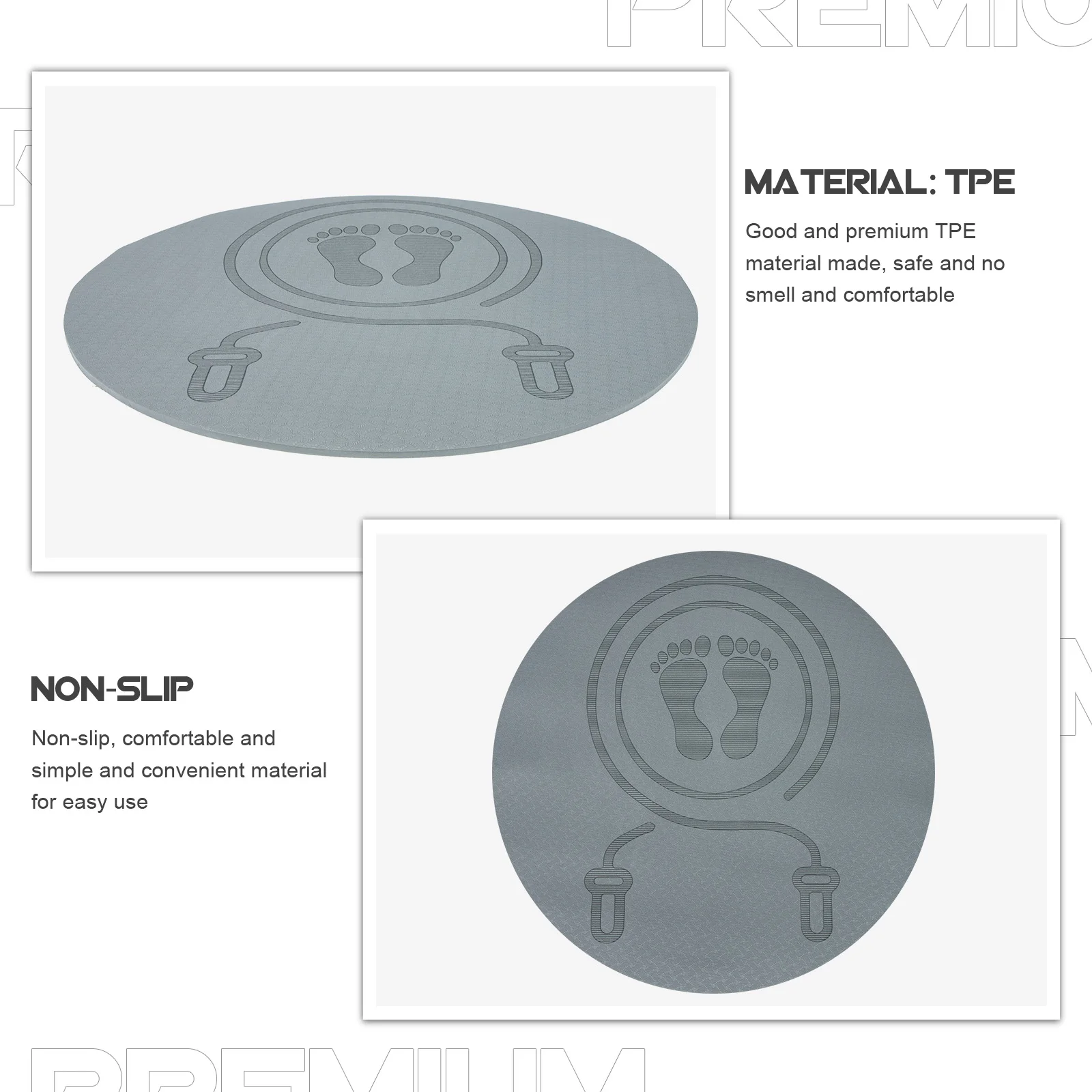 

Jump Rope Mat Non-Slip Shock-Absorbing Premium Tpe Indoor Exercise Cushion Home Fitness Workout Mat Exercise Mats