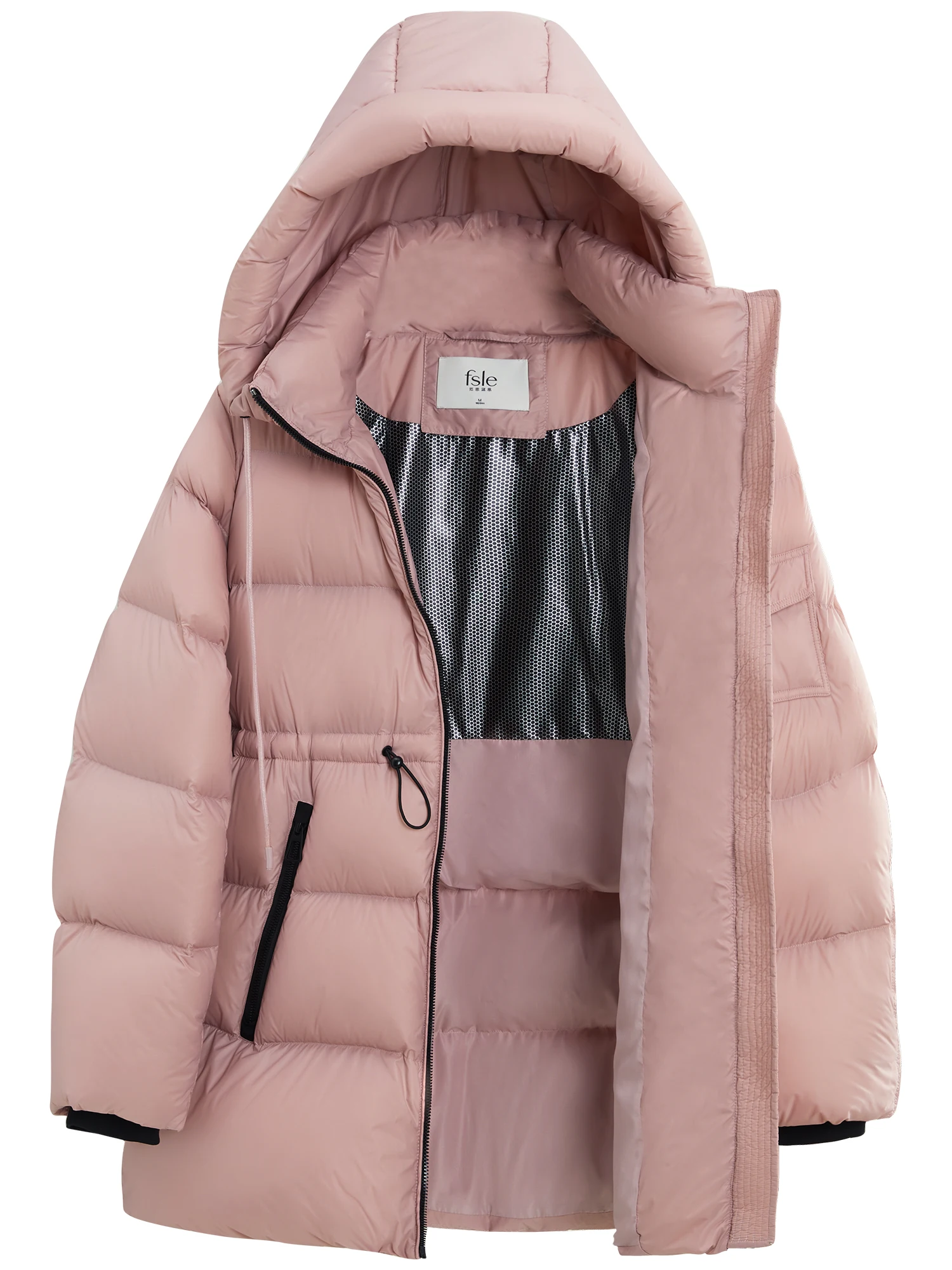 FSLE 175G quantità di riempimento piumino invernale da donna lunghezza di una mano stile Casual con cappuccio rosa piumini larghi 24 fs14131