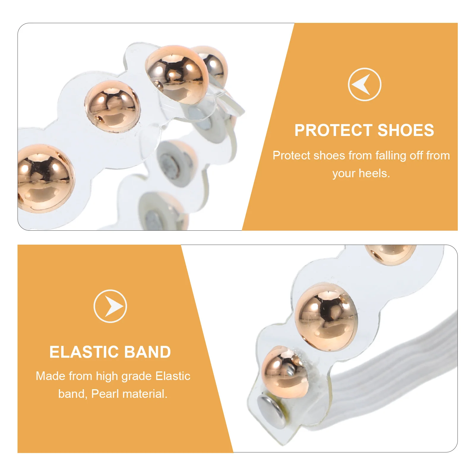 3 أزواج من أشرطة الأحذية المرنة القابلة للتعديل وأربطة الكعب القابلة للفصل للنساء للاستخدام اليومي أشرطة الكاحل اللؤلؤية كعب عالي قابل للاستبدال #6