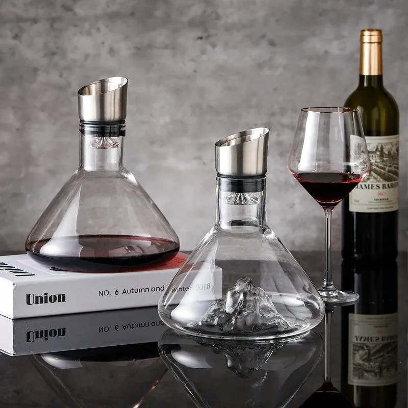 Iceberg Wine Decanters 1500ML Built-in Aerator Wine Carafe Wine Decanter Hand Blown Glass Red Wine filter Bar Party Accessories