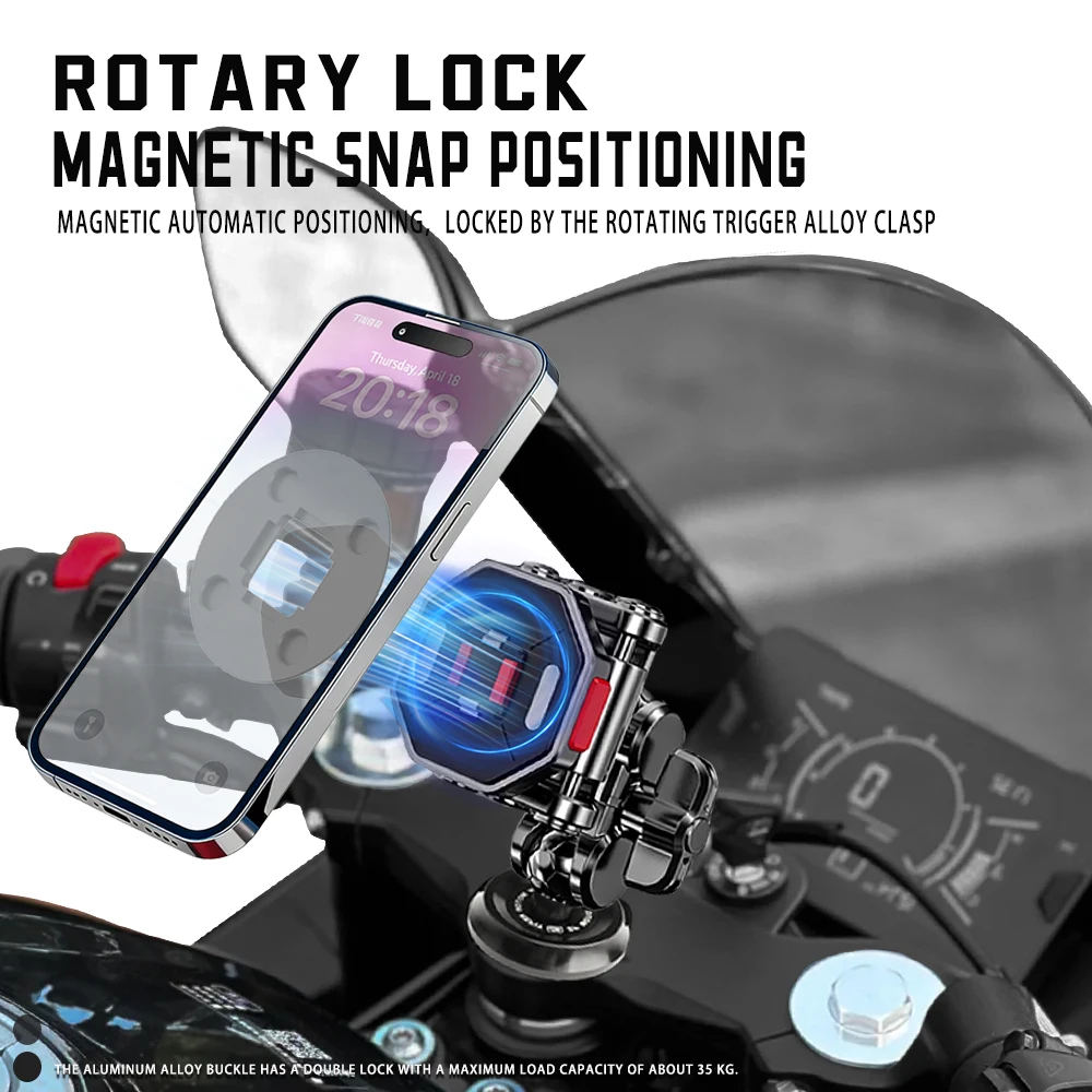 JIFENGHAO For Model, Compatible With KOVE 450RR Phone Holder, Navigation, Cycling, Floating Magnetic Quick‑Release, Shockproof A