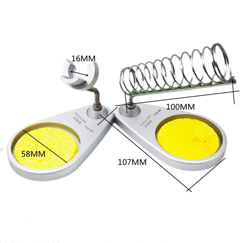 T12-S9 Soldering Iron Stand Holder Welding Soldering Iron Stand Station Metal Welding Tool With Clean Sponge