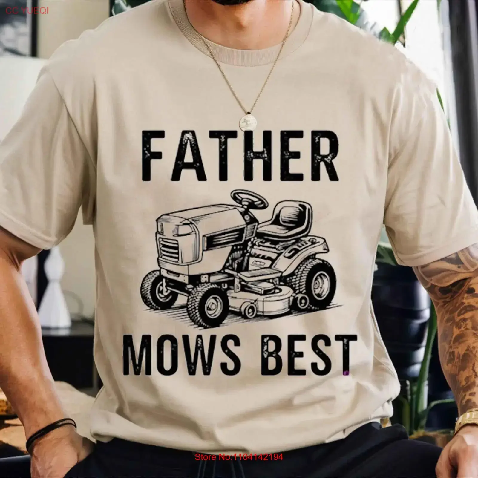 Father Mows Best T shirt Funny Father's Day Vintage Lawn Mower Premium Dad for Who Loves Care vintage Washed Comfortable