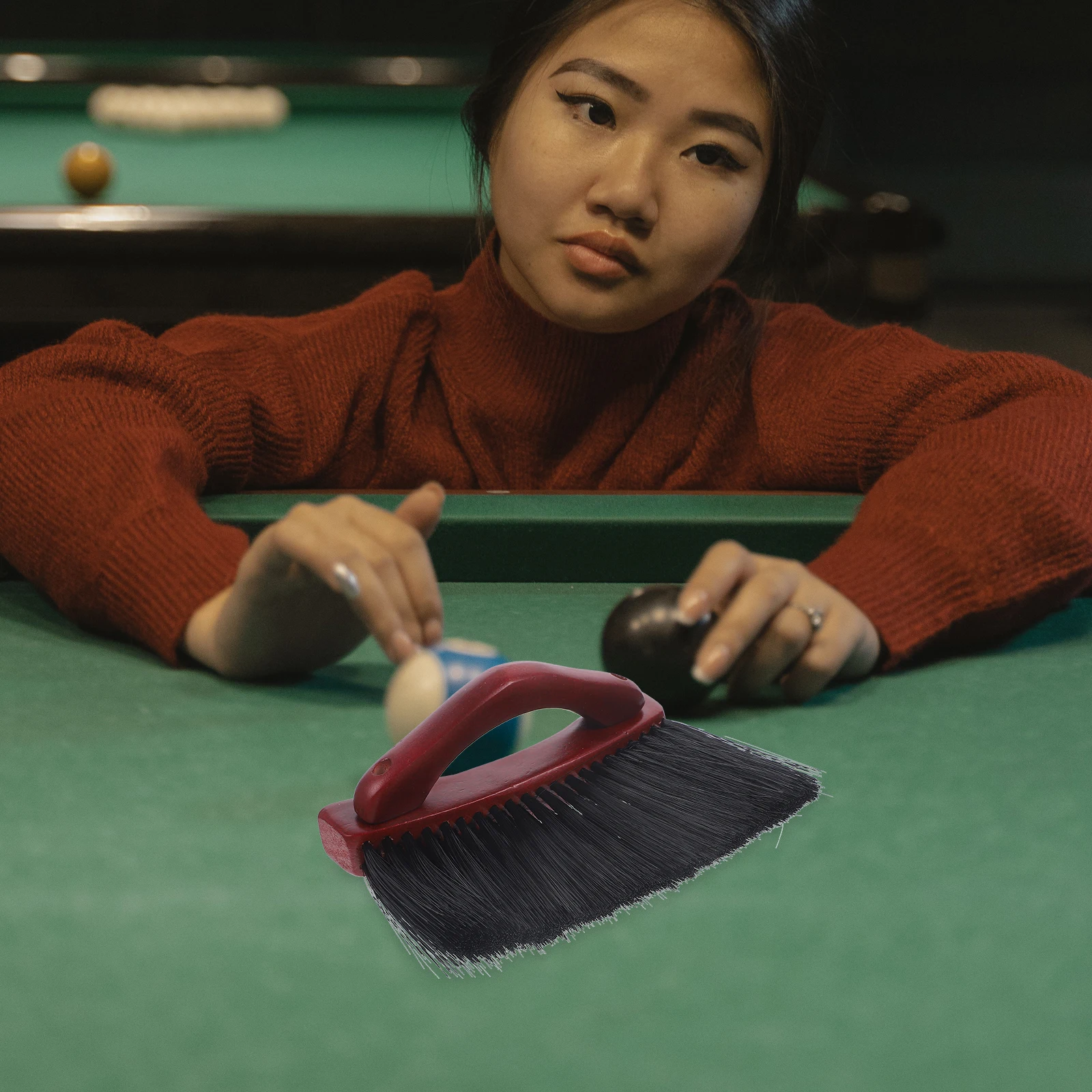 

Pool Cleaning Brush Kit High-Grade Bristles Solid Wood Handle Billiard Sweeper For Table Sofa Desk Pool Table Necessity