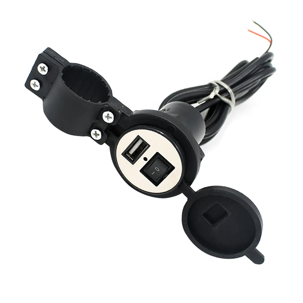 Waterproof Motorcycle USB Power Supply 12V 1.5a Black Charger Port Hard Plastic for Phone Mp3 Portable Device Charging
