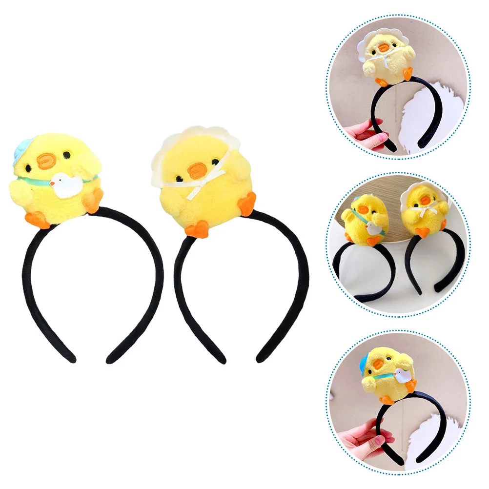 2 Pcs Headband Chick Photo Props for Booth Cosplay Cartoon Animal Headbands Headdress