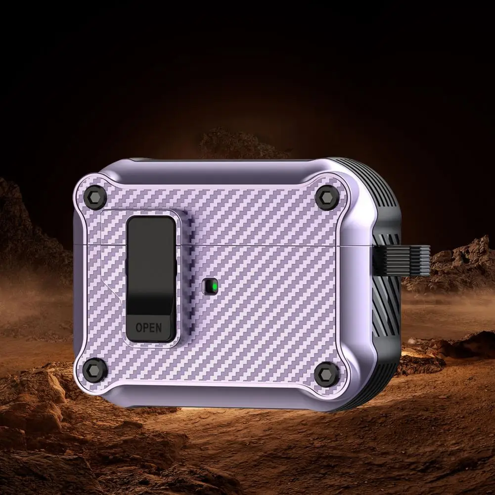 Headphone Storage Case with Switch Lock Headphone Case with Dual Material Wireless Charging Shock proof for Airpods