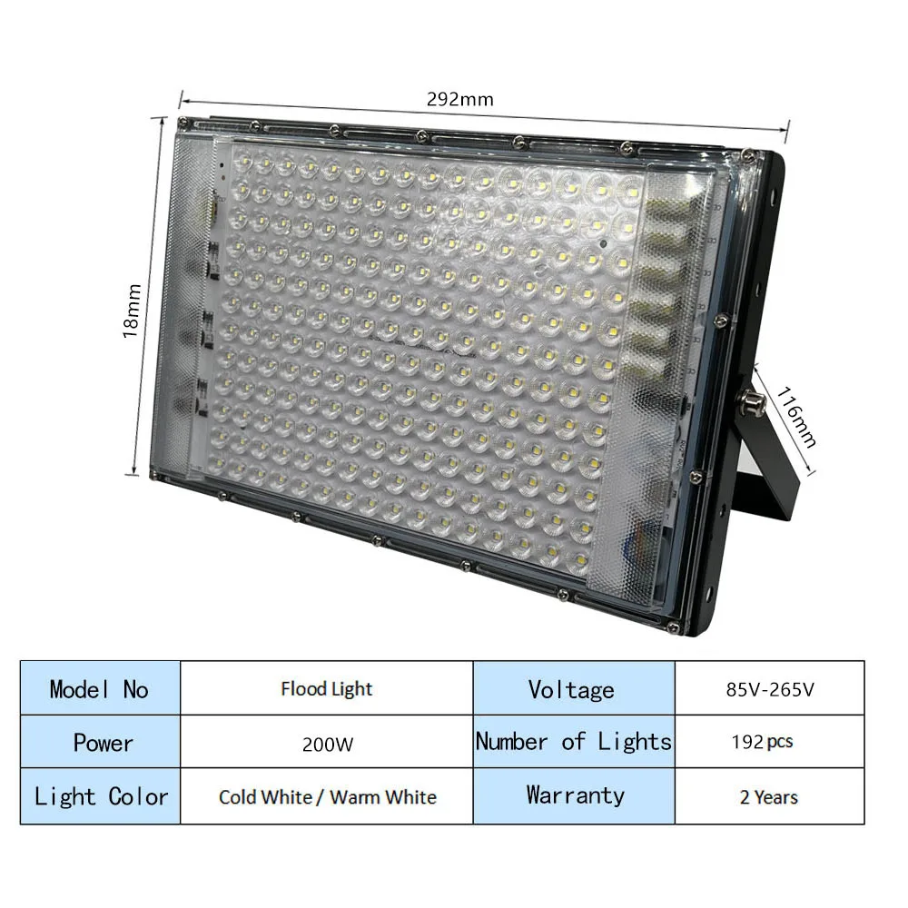 110V 220V 200W Led Flood Light Outdoor Waterproof Floodlight Spotlight IP65 Waterproof LED Street Lamp Landscape Lighting