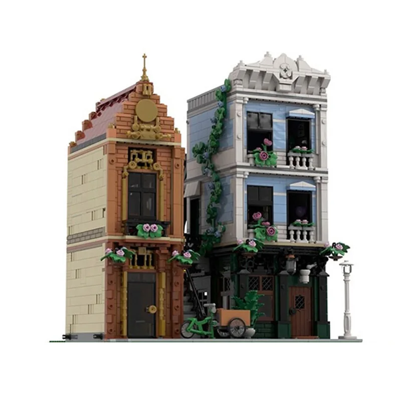 

NEW 2486PCS City Hot Selling Street View Tudor Corner Apothecary model DIY creative ideas ChildToy AssemblyPuzzle Gift MOC-10350