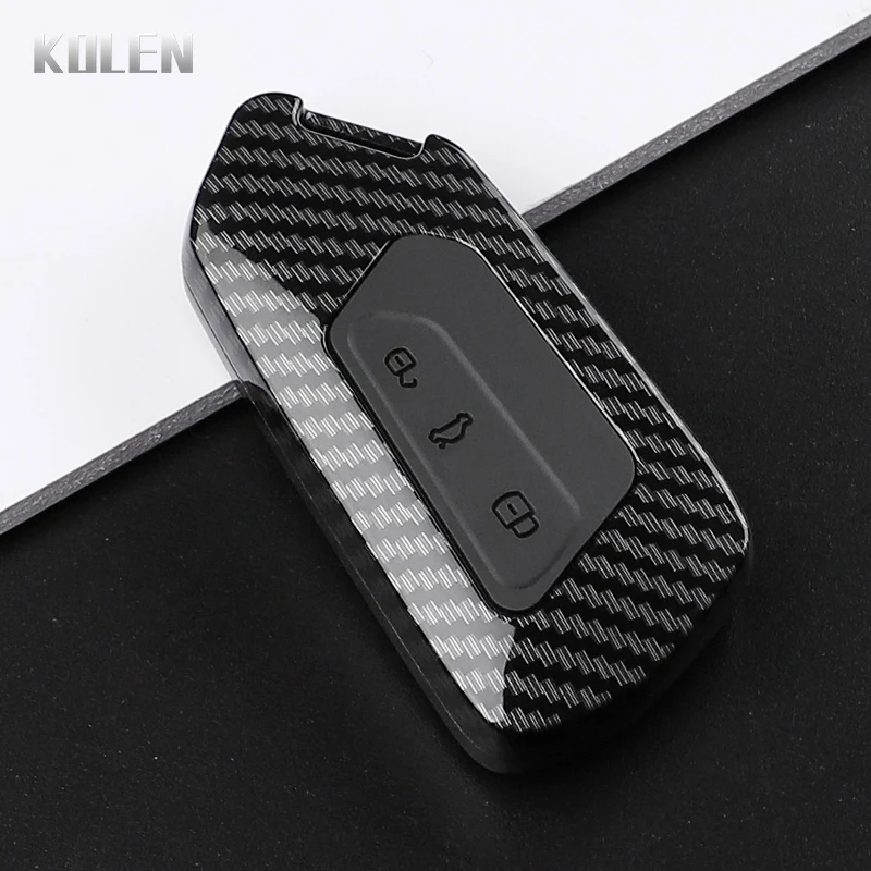 ABS Carbon Faser Stil Auto Schlüssel Fall Abdeckung Für VW Volkswagen Golf 8 MK8 GTI GTD R ID3 ID4 Cupra skoda Octavia A8 Sitz Leon MK4