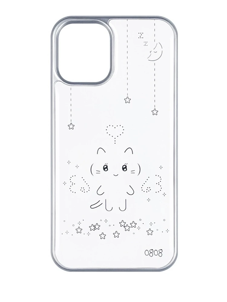 Ins Koreanische schöne schwarze Linie Engel Katze Handyhülle für iPhone 17 16 15 14 13 12 11 Pro MAX 16e X XR XS XSMAX 7 8 Plus Y2K Cover