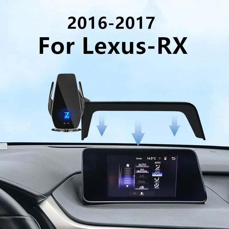 

2016-2017 For Lexus RX Car Screen Phone Holder Wireless Charger Navigation Modification Interior 8 Inch Size