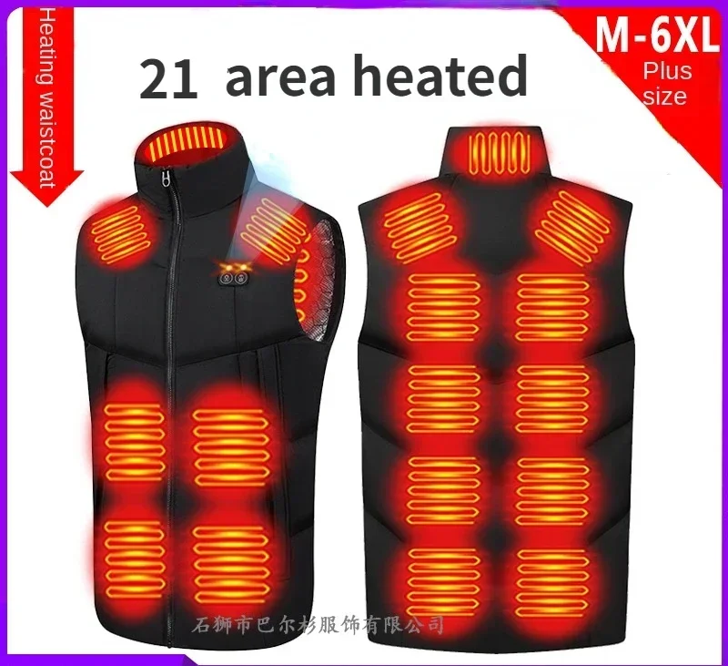 21Areas Men Electric Heating Vest Usb Heated Jacket Heated Down Cycling Jacket