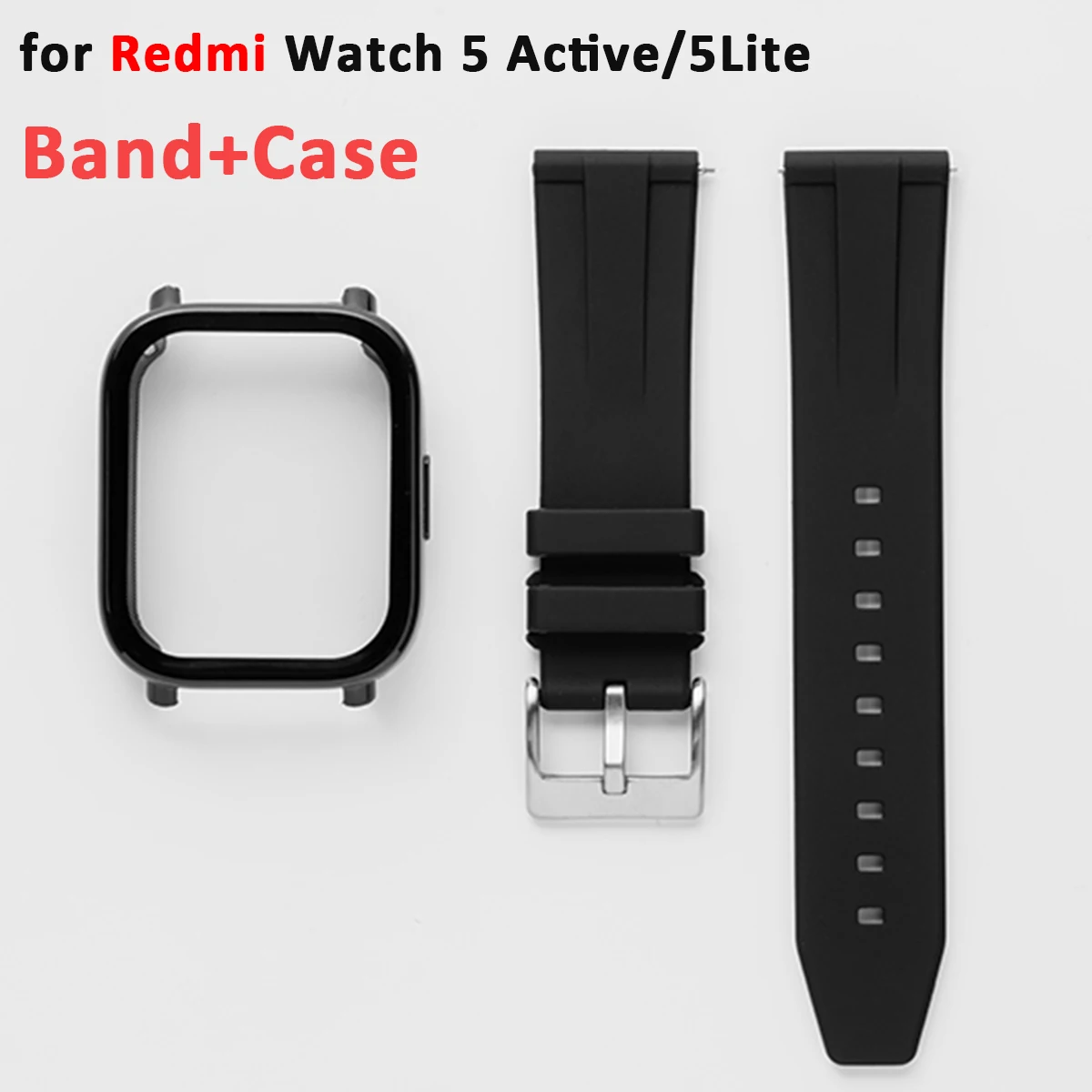 Für Redmi Watch 5 Active Sportarmband + Gehäuseschutz TPU Bumper Silikonarmband für Xiaomi Redmi Watch 5 Lite Correa Zubehör