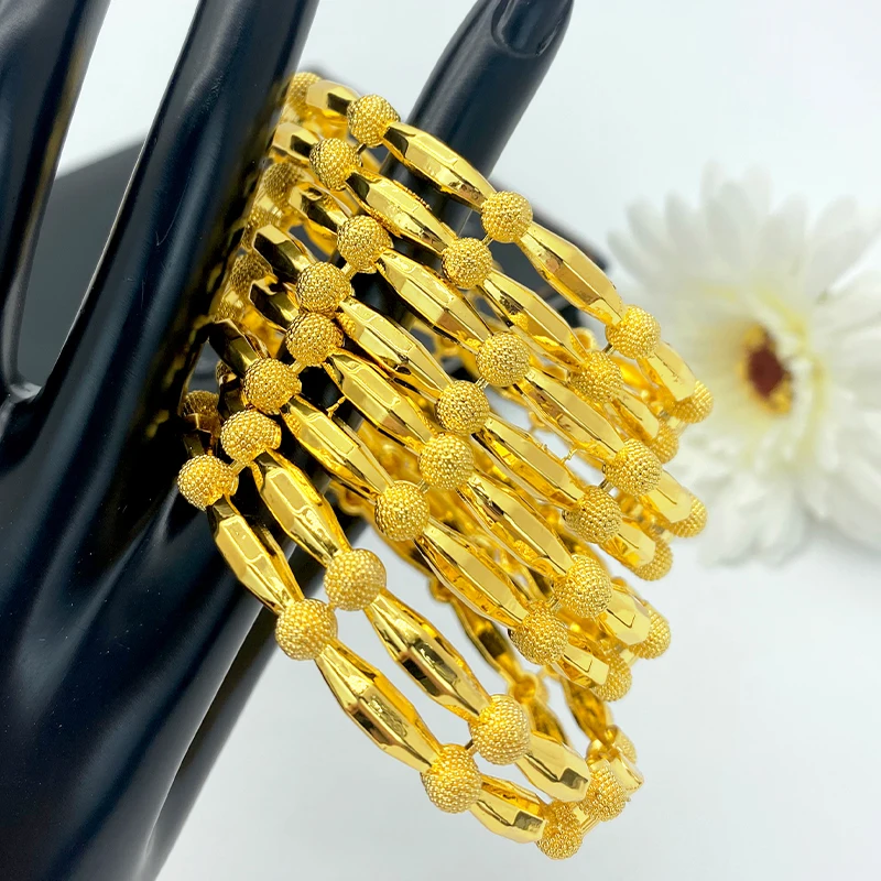 أساور مطلية بالذهب الإثيوبية في الشرق الأوسط دبي للسيدات، مجوهرات يدوية عربية إثيوبية، هدية زفاف العروس والفتاة