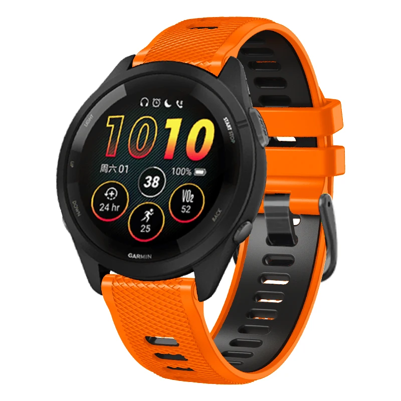 스마트 워치 공식 스트랩, Garmin Forerunner 265 745 255 음악 실리콘 밴드, Vivoactive 4 Venu 2 팔찌, 22mm